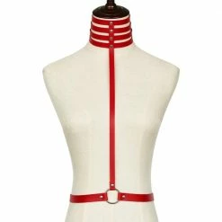 Kinky Cloth Halter Throat Harness