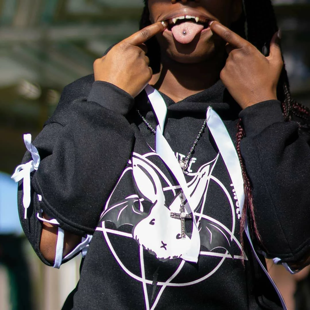 Kinky Cloth Goth Harajuku Evil Bunny Hoodie 6 Kinky Cloth Goth Harajuku Evil Bunny Hoodie