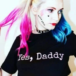 Kinky Cloth Harley Quinn Puddin' Leather Choker DDLG - Daddy / Little