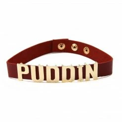 Kinky Cloth Harley Quinn Puddin' Leather Choker DDLG - Daddy / Little