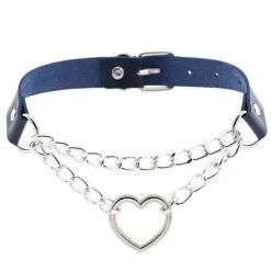 Kinky Cloth Goth Heart Chain Choker