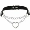 Kinky Cloth Goth Heart Chain Choker