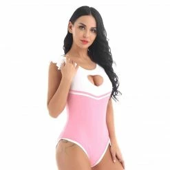 Kinky Cloth Cosplay Heart Cutout Bust Bodysuit