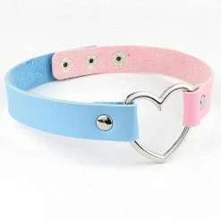 Kinky Cloth Heart Leather Choker