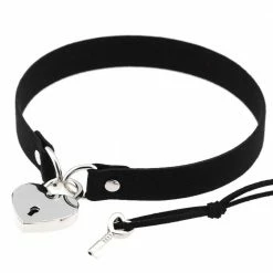 Kinky Cloth ABDL - Adult Baby Heart Lock Collar With Key 52 Kinky Cloth ABDL - Adult Baby Heart Lock Collar With Key