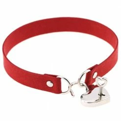 Kinky Cloth ABDL - Adult Baby Heart Lock Collar With Key 54 Kinky Cloth ABDL - Adult Baby Heart Lock Collar With Key