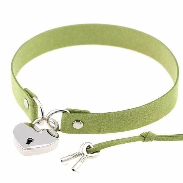 Kinky Cloth ABDL - Adult Baby Heart Lock Collar With Key 2 Kinky Cloth ABDL - Adult Baby Heart Lock Collar With Key