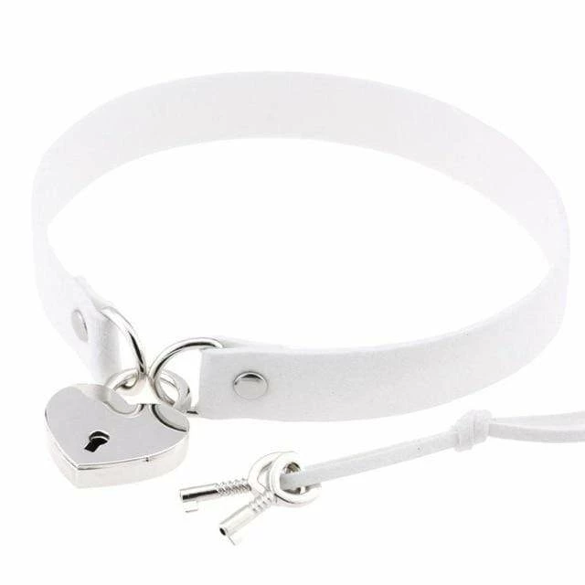 Kinky Cloth ABDL - Adult Baby Heart Lock Collar With Key 12 Kinky Cloth ABDL - Adult Baby Heart Lock Collar With Key