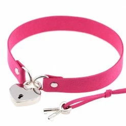 Kinky Cloth ABDL - Adult Baby Heart Lock Collar With Key 61 Kinky Cloth ABDL - Adult Baby Heart Lock Collar With Key