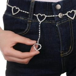 Kinky Cloth Raves & Festivals Heart Rhinestone Waist Chain