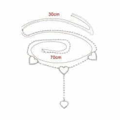 Kinky Cloth Raves & Festivals Heart Rhinestone Waist Chain