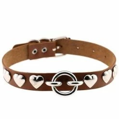 Kinky Cloth Goth Heart Stud Collar