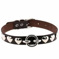 Kinky Cloth Goth Heart Stud Collar