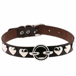 Kinky Cloth Goth Heart Stud Collar