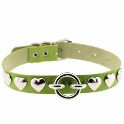 Kinky Cloth Goth Heart Stud Collar