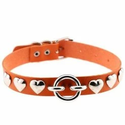 Kinky Cloth Goth Heart Stud Collar