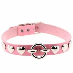 Kinky Cloth Goth Heart Stud Collar