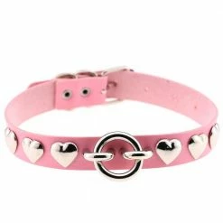 Kinky Cloth Goth Heart Stud Collar