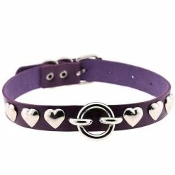 Kinky Cloth Goth Heart Stud Collar