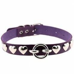 Kinky Cloth Goth Heart Stud Collar