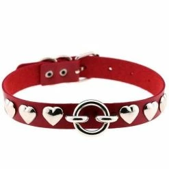 Kinky Cloth Goth Heart Stud Collar