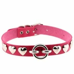 Kinky Cloth Goth Heart Stud Collar