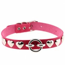 Kinky Cloth Goth Heart Stud Collar