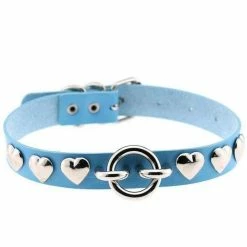 Kinky Cloth Goth Heart Stud Collar