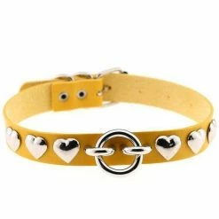 Kinky Cloth Goth Heart Stud Collar