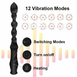 Kinky Cloth Heating Butt Vibrator Beads Dildo Wand