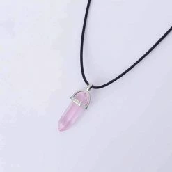 Kinky Cloth Hexagonal Column Quartz Necklace Goth