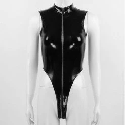 Kinky Cloth High Leg Bodysuit Zipper Teddies Lingerie & Panties