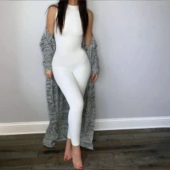 Kinky Cloth High Neck Sleeveless Full Body Jumpsuit