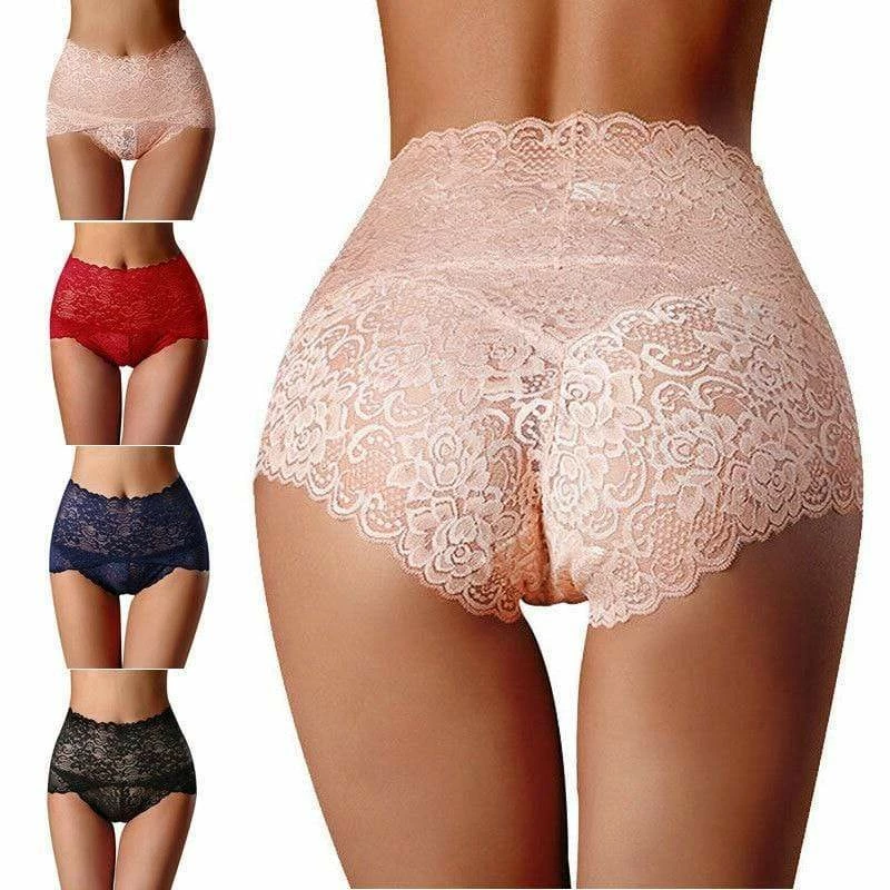 Kinky Cloth Lingerie & Panties High Waist Floral Lace Panties 2 Kinky Cloth Lingerie & Panties High Waist Floral Lace Panties