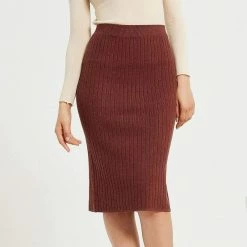 Kinky Cloth High Waist Knitted Pencil Skirts