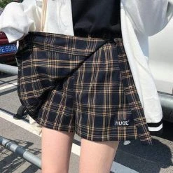 Kinky Cloth Cosplay High Waist Plaid College Mini Skirts