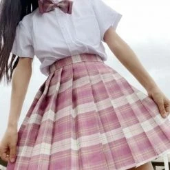 Kinky Cloth High Waist Plaid Pleated Skirts Goth