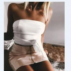 Kinky Cloth Dominant High Waist Zip Skirt