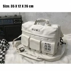 Kinky Cloth Hip Hop Multi Pocket Canvas Messenger Bag