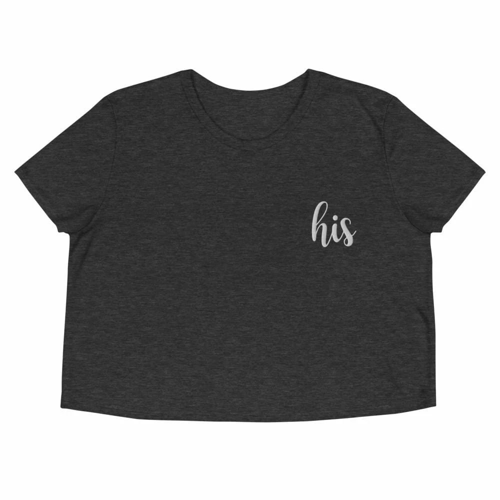 Kinky Cloth Top & Tees His Embroidered Crop Top 2 Kinky Cloth Top & Tees His Embroidered Crop Top