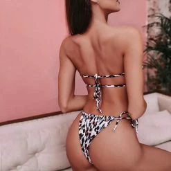 Kinky Cloth Hollow Out Bandeau Micro Bikini Set