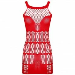 Kinky Cloth Dresses Hollow Out Fishnet Mini Dress
