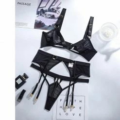 Kinky Cloth Hollow Out Garter Belt Lingerie Set Lingerie & Panties