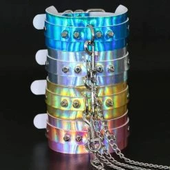 Kinky Cloth Holographic Collar And Leash