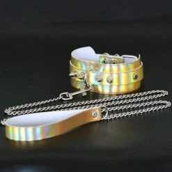 Kinky Cloth Holographic Collar And Leash