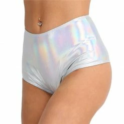 Kinky Cloth Holographic High Waist Shorts Raves & Festivals