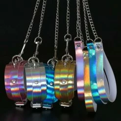Kinky Cloth Holographic Collar And Leash