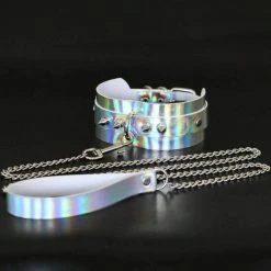 Kinky Cloth Holographic Collar And Leash
