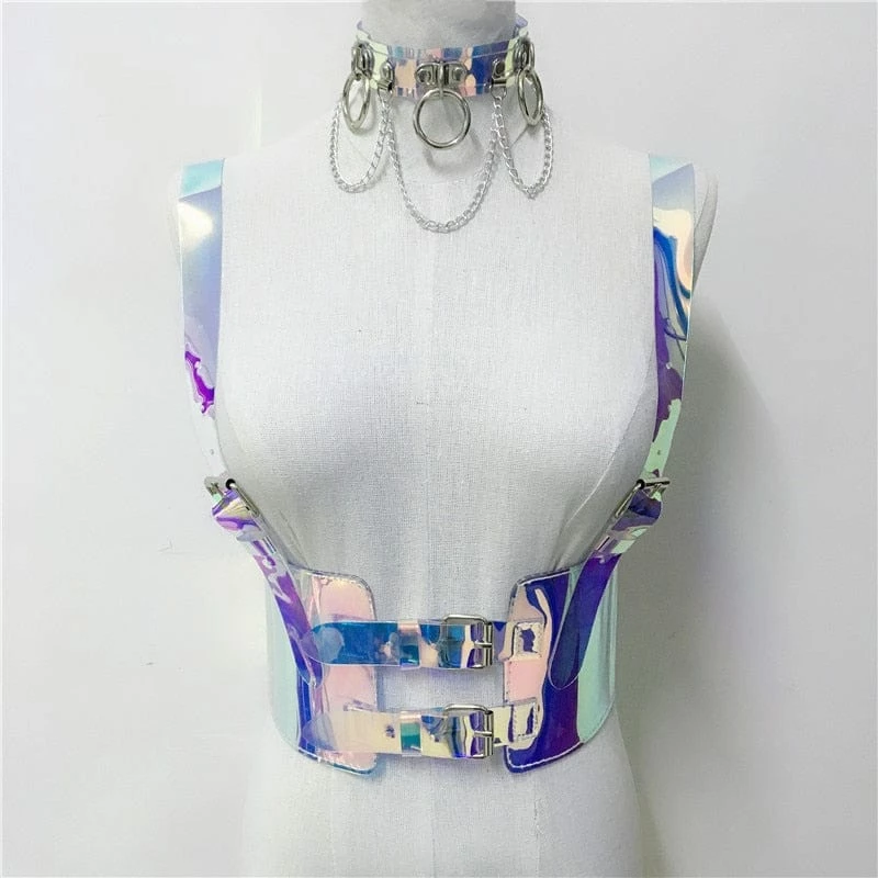Kinky Cloth Holographic Straps Waist Sculpting Belts 1 Kinky Cloth Holographic Straps Waist Sculpting Belts