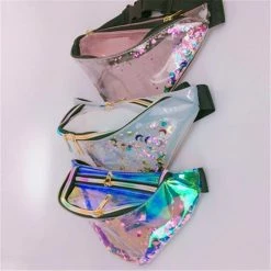 Kinky Cloth Raves & Festivals Holographic Transparent Fanny Pack